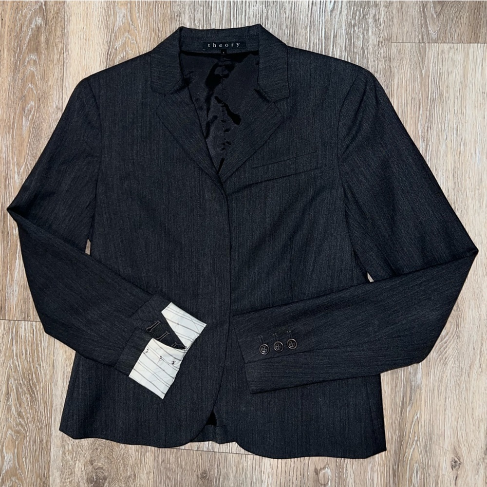 Theory Wool Dark Grey Otto Women's Blazer Size 4 NWOT